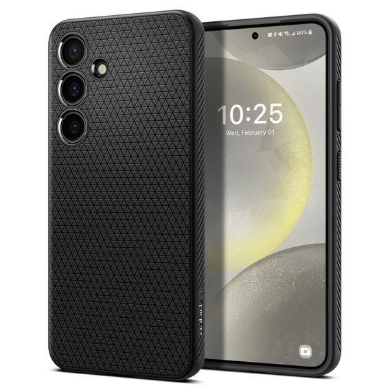 Pouzdro Spigen pro Samsung Galaxy S24, Liquid Air, černé + 9H tvrzené sklo