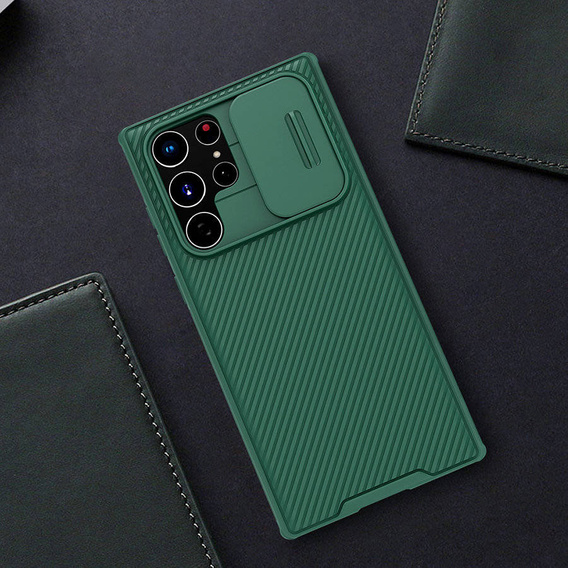 Pouzdro pro Samsung Galaxy S23 Ultra, obrněné Nillkin, CamShield Pro, zelené