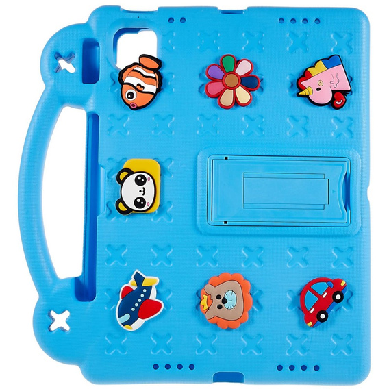 Dětské pouzdro pro Apple iPad Air 11" 6 gen. 2024, Cute Patterns, se stojánkem, modré