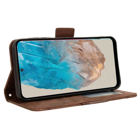 Klopové pouzdro pro Samsung Galaxy M35, Card Slot, hnědé