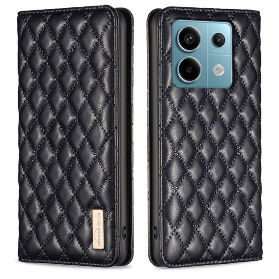 Klopové pouzdro pro Xiaomi Redmi Note 13 Pro 4G / Xiaomi Redmi Note 14S / Xiaomi Poco M6 Pro 4G, Wallet, BINFEN COLOR, černé