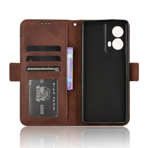 Klopové pouzdro pro Motorola Moto G85, Card Slot, hnědé