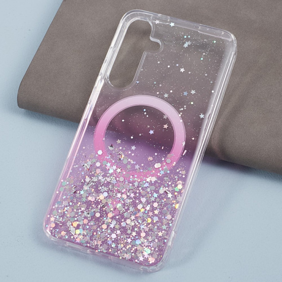 Pouzdro pro Samsung Galaxy S24, Glittery, pro MagSafe, růžové