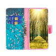 Klopové pouzdro pro Motorola Moto G84 5G, Wallet, sakura, modré