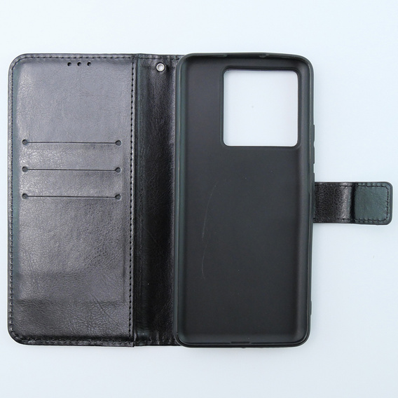 Klopové pouzdro pro Xiaomi 13T / 13T Pro, Crazy Horse Wallet, černé