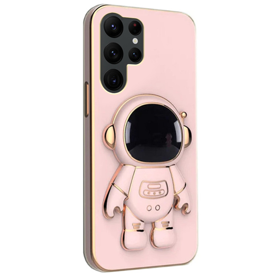 Pouzdro pro Samsung Galaxy S22 Ultra, Astronaut, růžové rose gold