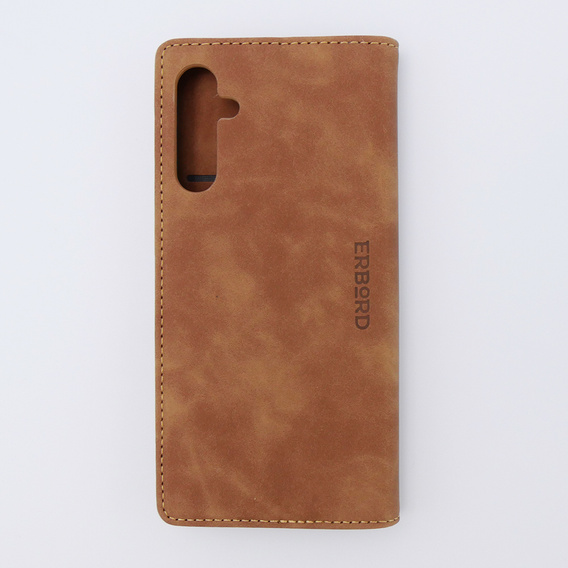 Pouzdro pro Samsung Galaxy A34 5G, ERBORD Vintage peněženka s klopou, hnědé