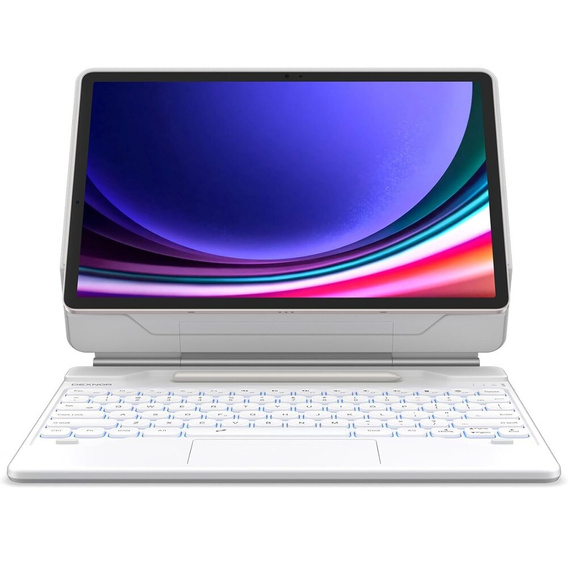 Pouzdro s klávesnicí pro Samsung Galaxy Tab S7+ / S7 FE / S9+ / S8+ / S9 FE+ / S10+, Dexnor Magnetic Keyboard Touchpad, bílé