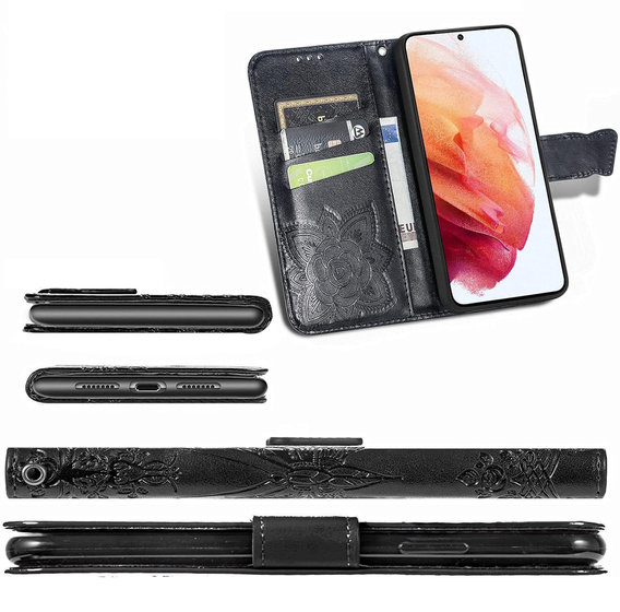 Klopové pouzdro pro Realme 12 Pro 5G / 12 Pro+ 5G, Butterfly, černé