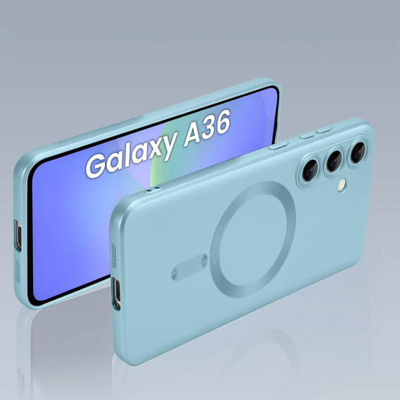 Pouzdro pro Samsung Galaxy A36, ColorMag, pro MagSafe, modré + tvrzené sklo 9H