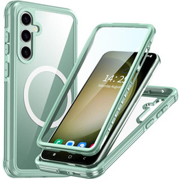 Pouzdro pro Samsung Galaxy S23 FE, Shockproof, s fólií na displej, pro MagSafe, zelené