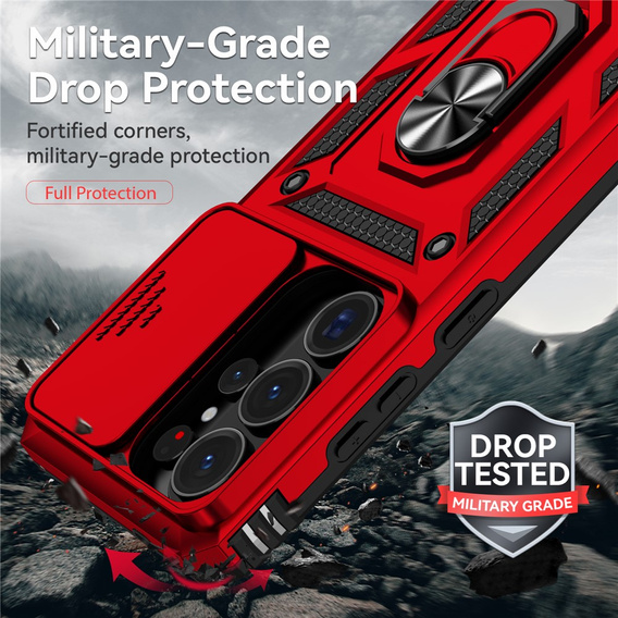 Pancéřové pouzdro s podstavcem a krytem objektivu pro Samsung Galaxy S26 Ultra