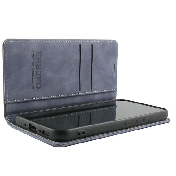 Pouzdro pro Samsung Galaxy A54, ERBORD Vintage peněženka s klopou, šedé