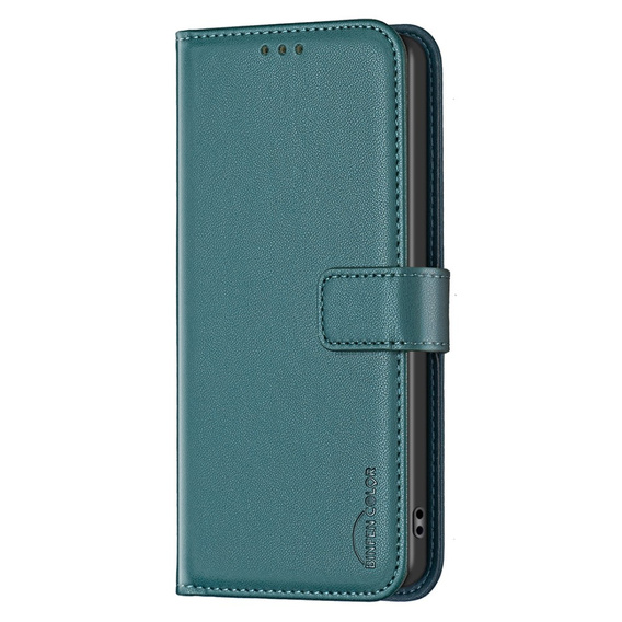 Klopové pouzdro pro Samsung Galaxy S23 FE, BINFEN Wallet, zelené + 9H sklo 