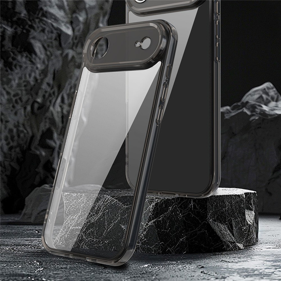 Silikonové pouzdro pro iPhone Air, s pevnou zadní stranou, kouřově černé