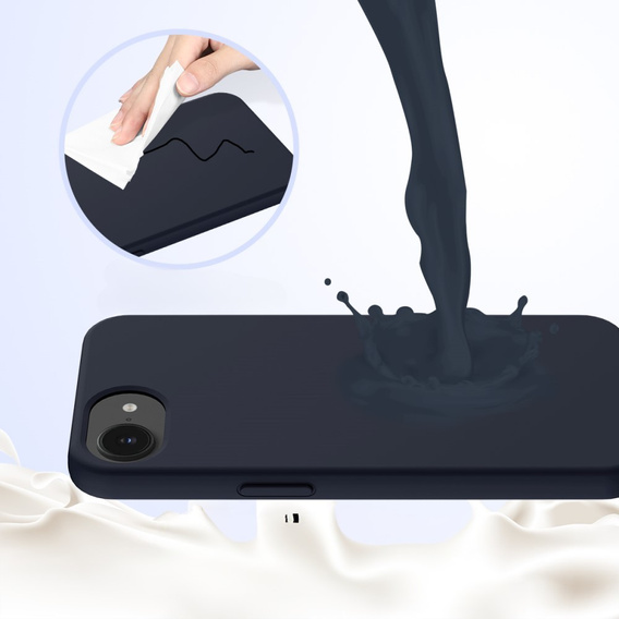 Pouzdro pro iPhone 16e, Silicone MagSafe, tmavě modrá