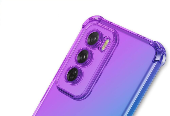 Pouzdro pro Oppo Reno 12, Gradient Dropproof, Fialová / modrá