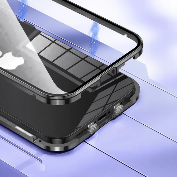 Pouzdro pro iPhone 16E, Magnetic Dual Glass, černé