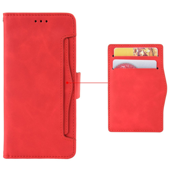 Klopové pouzdro pro Oppo Reno 12FS / 12F, Card Slot, červené