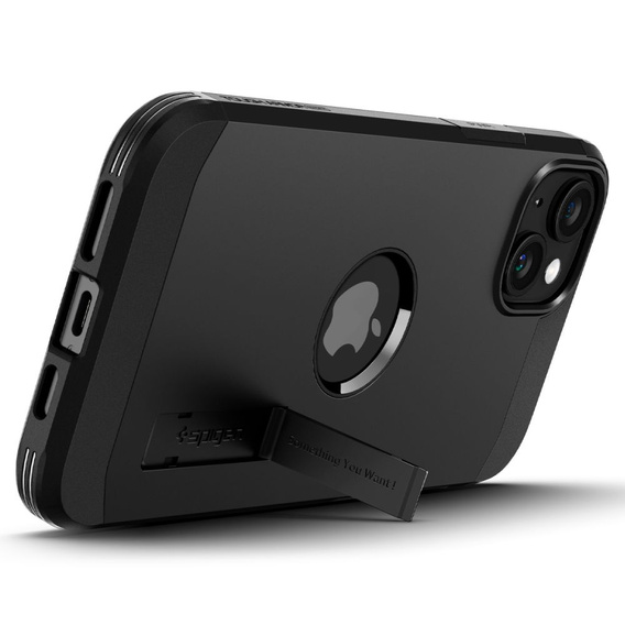 Pouzdro Spigen pro iPhone 15, Tough Armor Mag MagSafe, černé + 9H tvrzené sklo