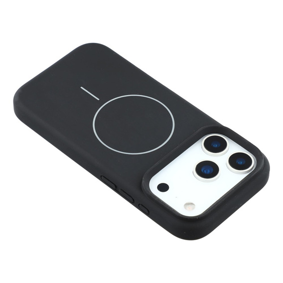 Silikonové pouzdro pro iPhone 17 Pro Max, pro MagSafe, proti nárazu, černé