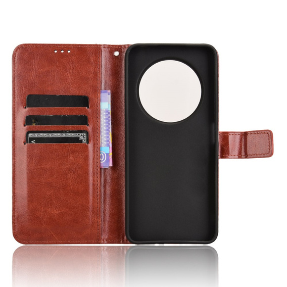 Klopové pouzdro pro Xiaomi Redmi 14C / Xiaomi Poco C75, Crazy Horse Wallet, hnědé