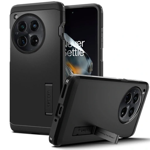 Ochranný kryt Spigen Tough Armor pro OnePlus 12 (černý) – pancéřová ochrana se stojánkem