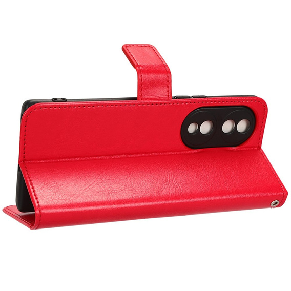 Klopové pouzdro pro Honor 70 5G, Crazy Horse Wallet, červené