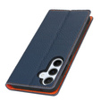 Klopové pouzdro pro Samsung Galaxy S25, Litchi Skin Grain, námořnicky modré