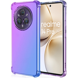 Pouzdro pro Realme 14 Pro 5G, Gradient Dropproof, Fialová / modrá