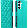 Pouzdro s klopou pro Samsung Galaxy A16, Rhombus Crossbody Leather, zelené
