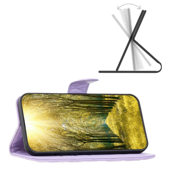 Klopové pouzdro pro Samsung Galaxy A15, Wallet, BINFEN COLOR, fialové