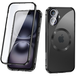 Magnetické pouzdro Dual Glass MagSafe pro iPhone 16, černé