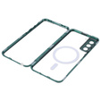 Magnetické pouzdro Dual Glass MagSafe pro Samsung Galaxy S22, zelené