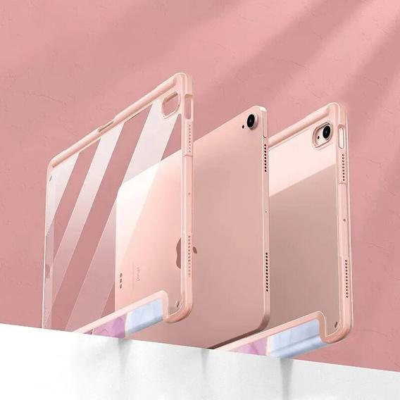 Pouzdro pro iPad 10.9" 2022 (10 gen.), Smartcase Hybrid, se slotem na stylus, Marble růžové