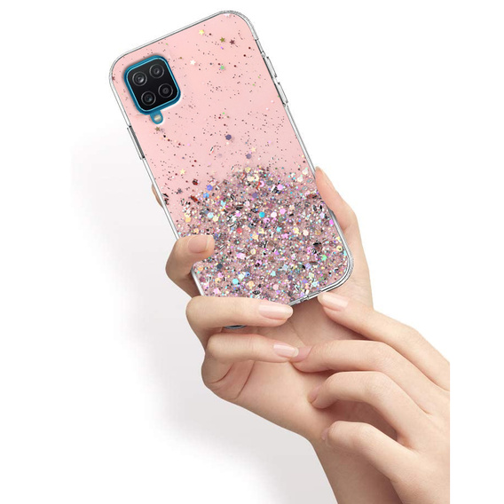 Pouzdro pro Samsung Galaxy A12 / M12 / A12 2021, Glittery, růžové