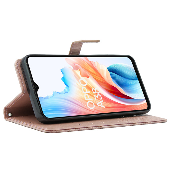 Klopové pouzdro pro Oppo A38 4G / Oppo A18 4G, Mandala, růžové rose gold