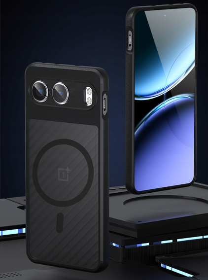 Pouzdro pro OnePlus Nord 4, pro MagSafe, ERBORD Matt Case, černý + sklo na displej