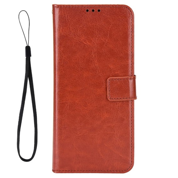 Klopové pouzdro pro Motorola Edge 30 Neo 5G, Crazy Horse Wallet, hnědé