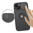 Pouzdro ERBORD MagSafe Cam Slider, černé + sklo na displej pro iPhone 13 / iPhone 14