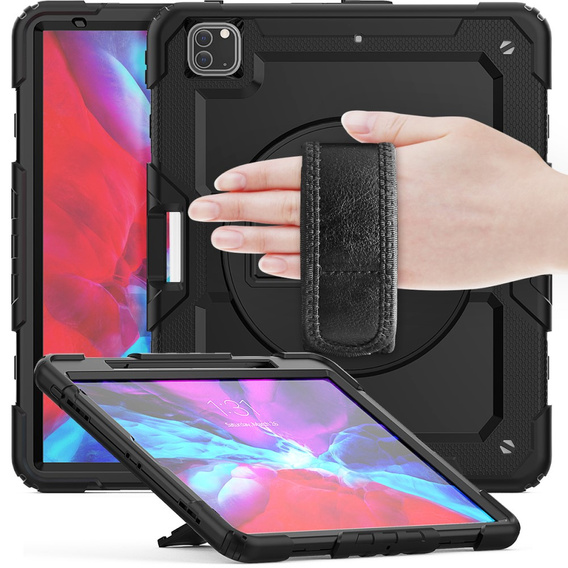 Obrněné pouzdro pro iPad Pro 12.9 2022 / 2021 / 2020 / 2018, ochranné 360 se slotem na stylus, černé