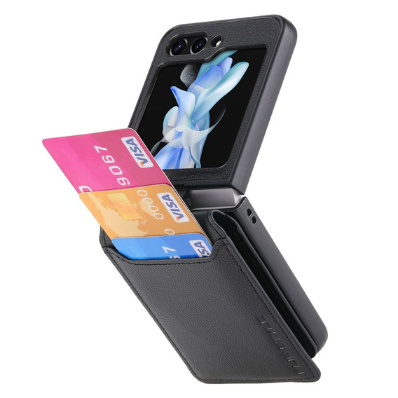Pouzdro pro Samsung Galaxy Z Flip7 FE / Z Flip6, Card Slot Ring Case, černé