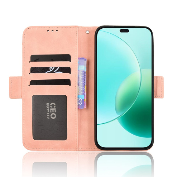 Klopové pouzdro pro Honor 400 Lite, Card Slot, růžové