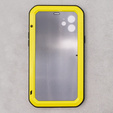 Pouzdro Love Mei pro iPhone 12, armored with glass, žluté