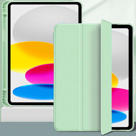Pouzdro pro iPad 10.9 2022 10 Gen, Smart Pencil, se slotem na stylus, zelené