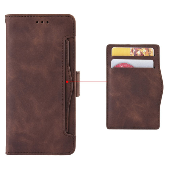 Klopové pouzdro pro Oppo Reno 13, Card Slot, hnědé