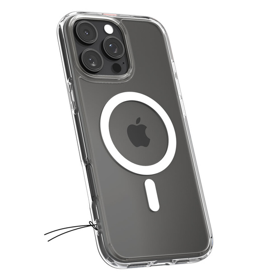 Pouzdro MagSafe Spigen pro iPhone 16 Pro Max, Ultra Hybrid, transparentní / bílé + 9H tvrzené sklo