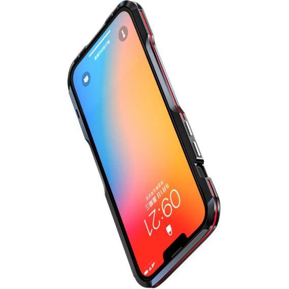 Pouzdro LUPHIE pro iPhone 13 Pro Max, Armor Bumper, černá / červená