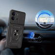 Pancéřové pouzdro pro Xiaomi Redmi 15C 4G/LTE, s ochranou fotoaparátu, se stojánkem, černé
