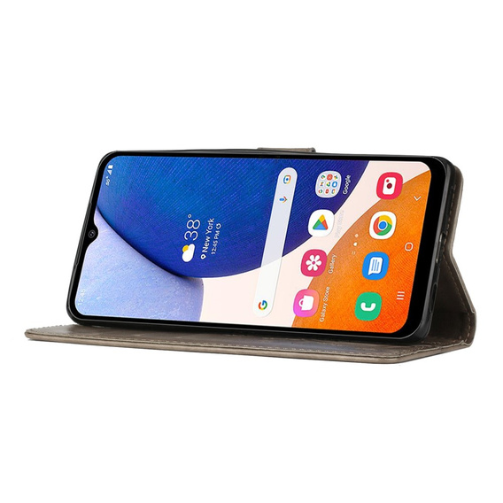 Klopové pouzdro pro Samsung Galaxy A14 4G/5G, Mandala Flower, šedé